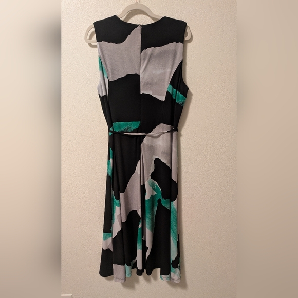 DKNY Black and Teal Midi Dress - Picture 3 of 6